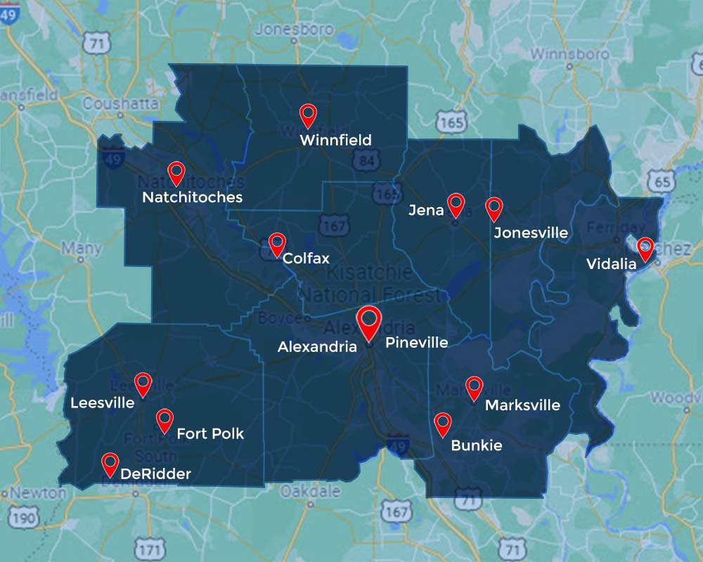 Alexandria, Louisiana map