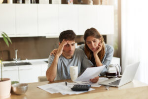 Couple looking over finances