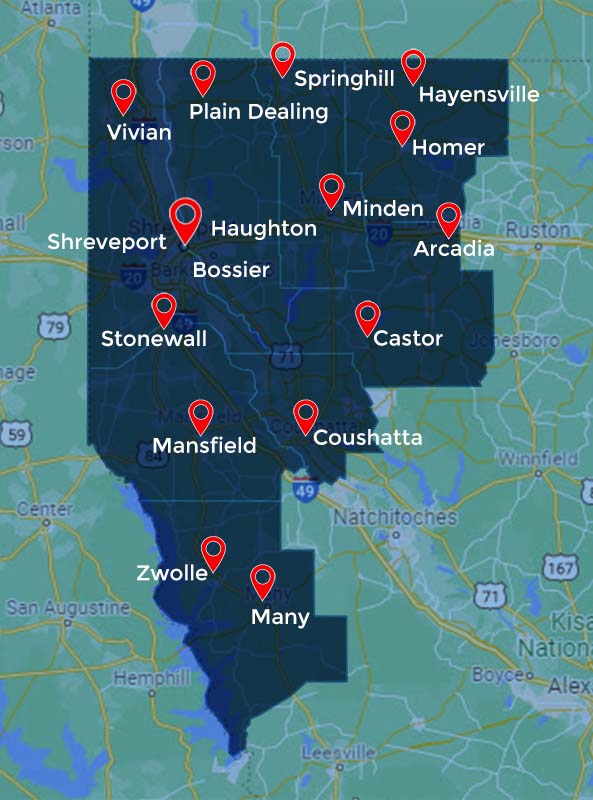 Map of Shreveport, Louisiana
