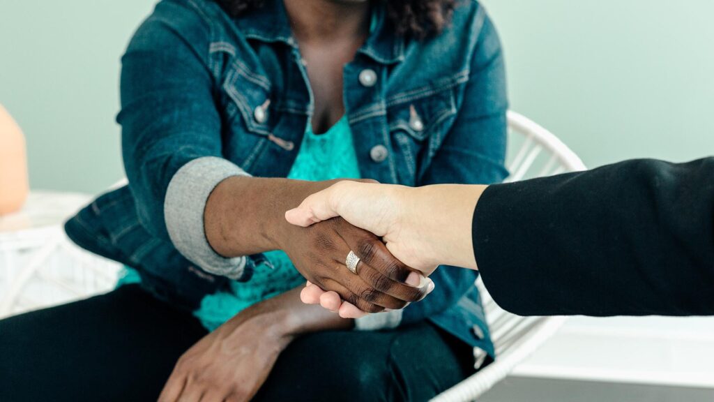 Women shaking hands